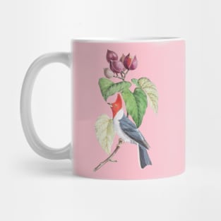 Red Crested Bird Wildlife Illustration Mug